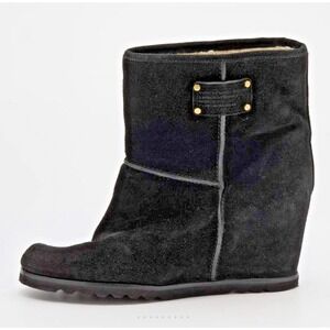 Marc By Marc Jacobs Wedge Suede Ankle Pull On Boots Black Women‎ Size 36.5/ US 6